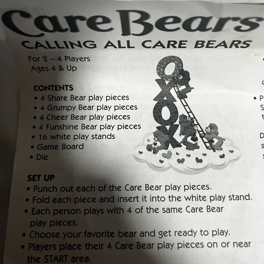 Vintage Calling All‎ Care Bears Board Game Cadaco 2003 Complete w/ Box